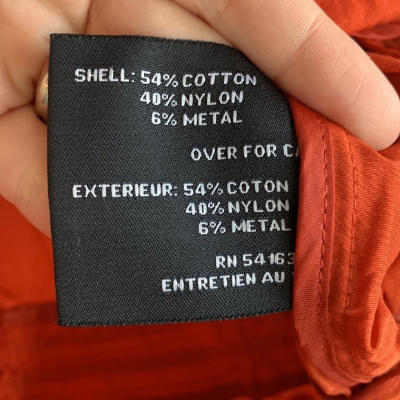Cole Haan Nylon Orange Front Zip Drawstring Raincoat Jacket sz M - Picture 8 of 11